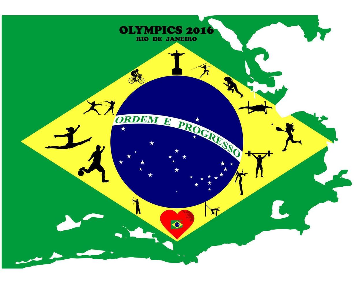olympische sommerspiele zweitausendsechzehntes jahr in brasilien vektor