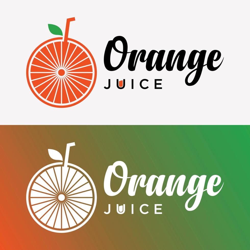 uppsättning orange citron- juice färsk mjuk dryck näring restaurang meny företag logotyp design vektor