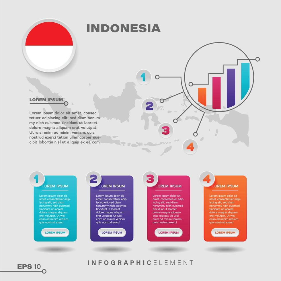 indonesien diagramm infografik element vektor