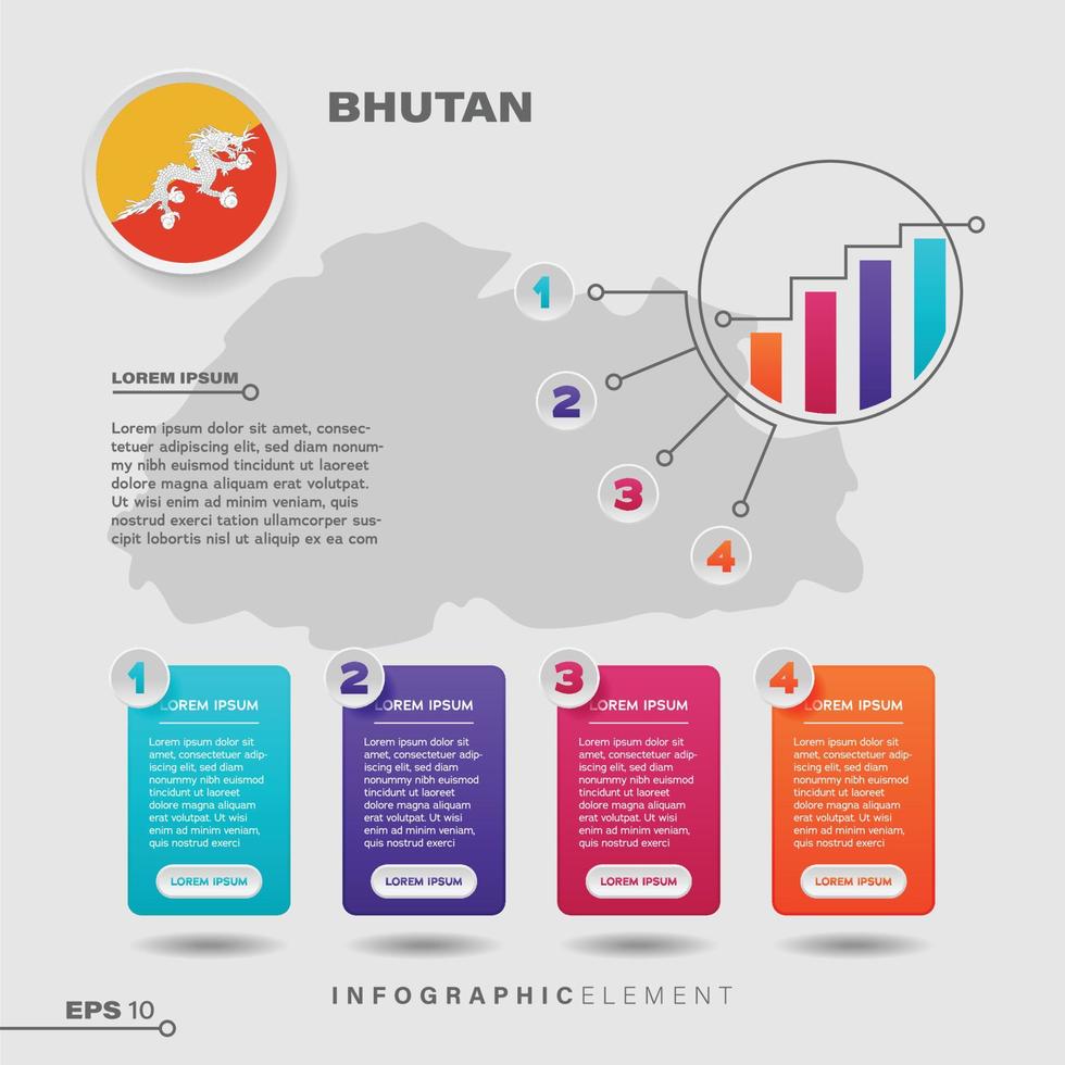 bhutan Diagram infographic element vektor