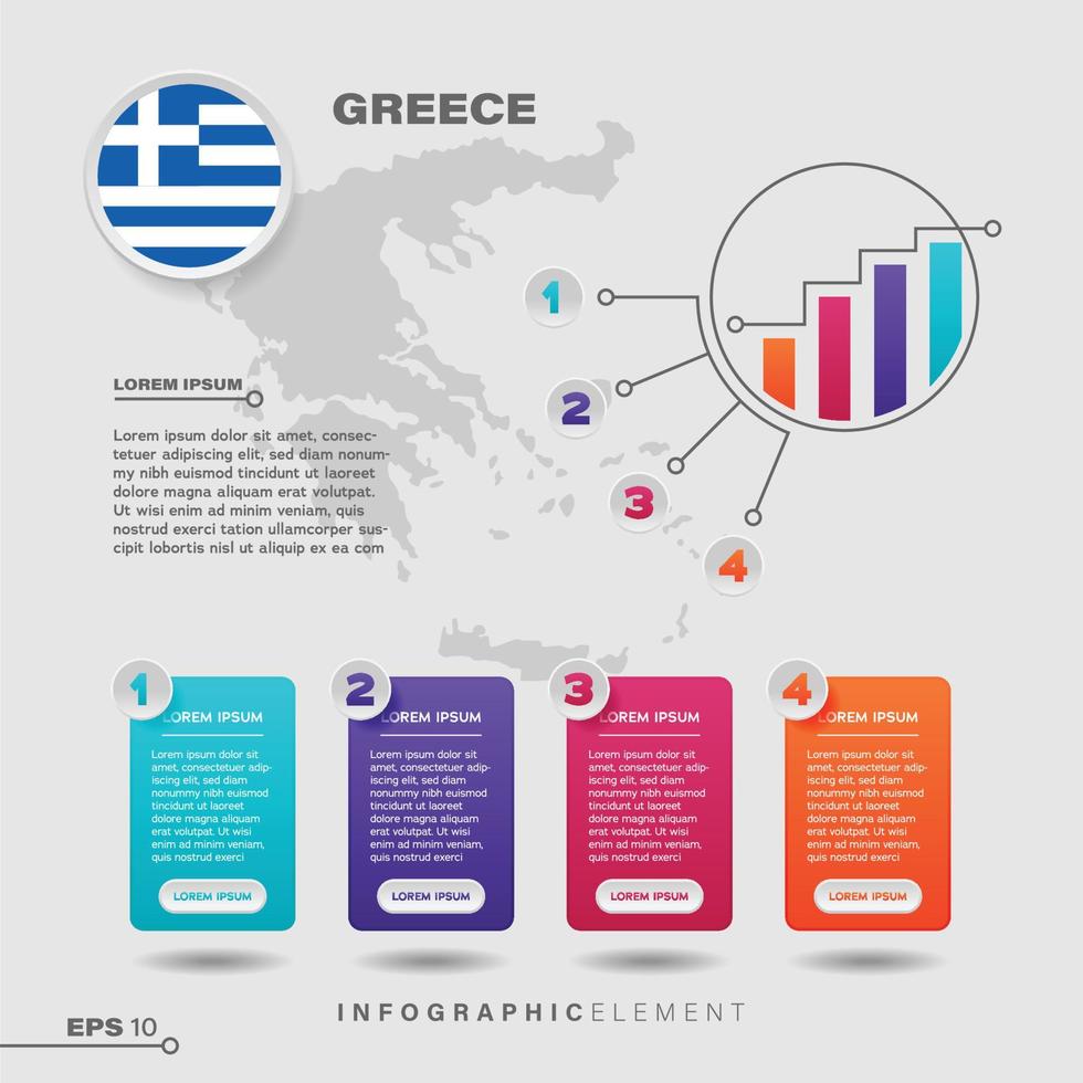 grekland Diagram infographic element vektor