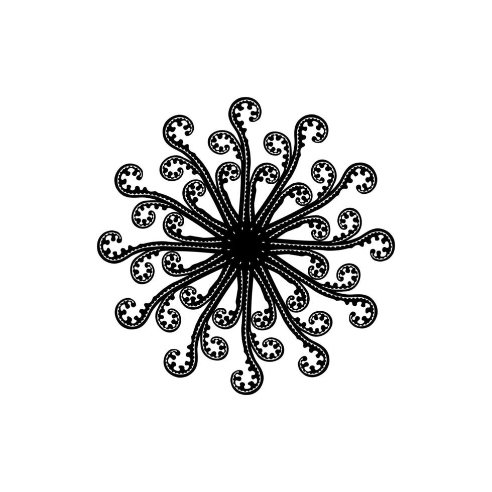 Kreisförmig aus Farnpflanze Silhouette Zusammensetzung. modernes zeitgenössisches Mandala für Logo, Verzierung, Dekoration oder Grafikdesign. Vektor-Illustration vektor