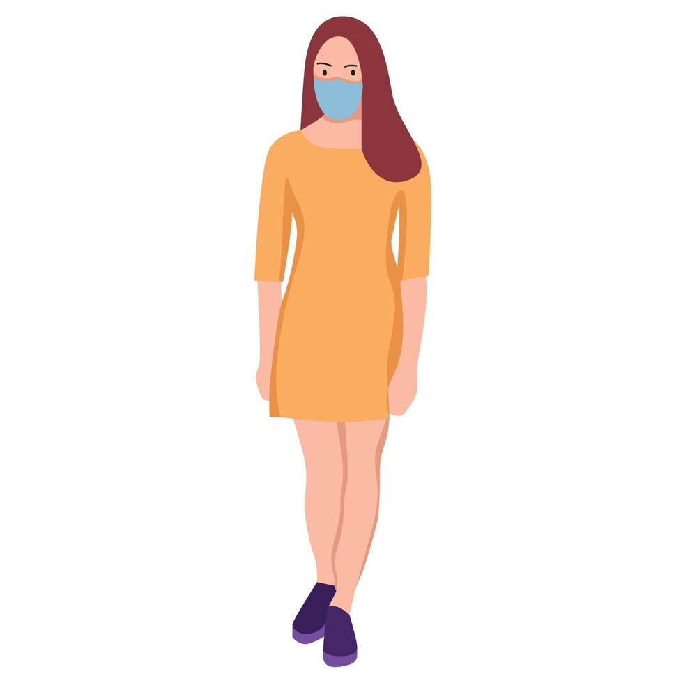 kvinna med mask vektor illustration
