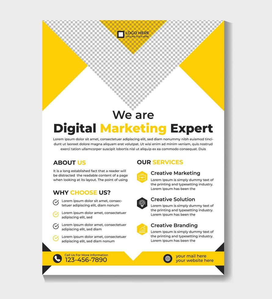 Corporate Digital Marketing Business Flyer Designvorlage Pro-Vektor vektor