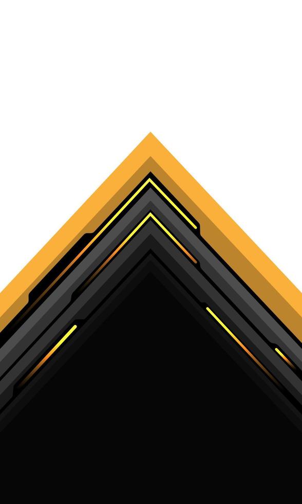 abstrakt gul grå svart pil krets cyber linje geometrisk på vit design ultramoderna trogen teknologi bakgrund vektor