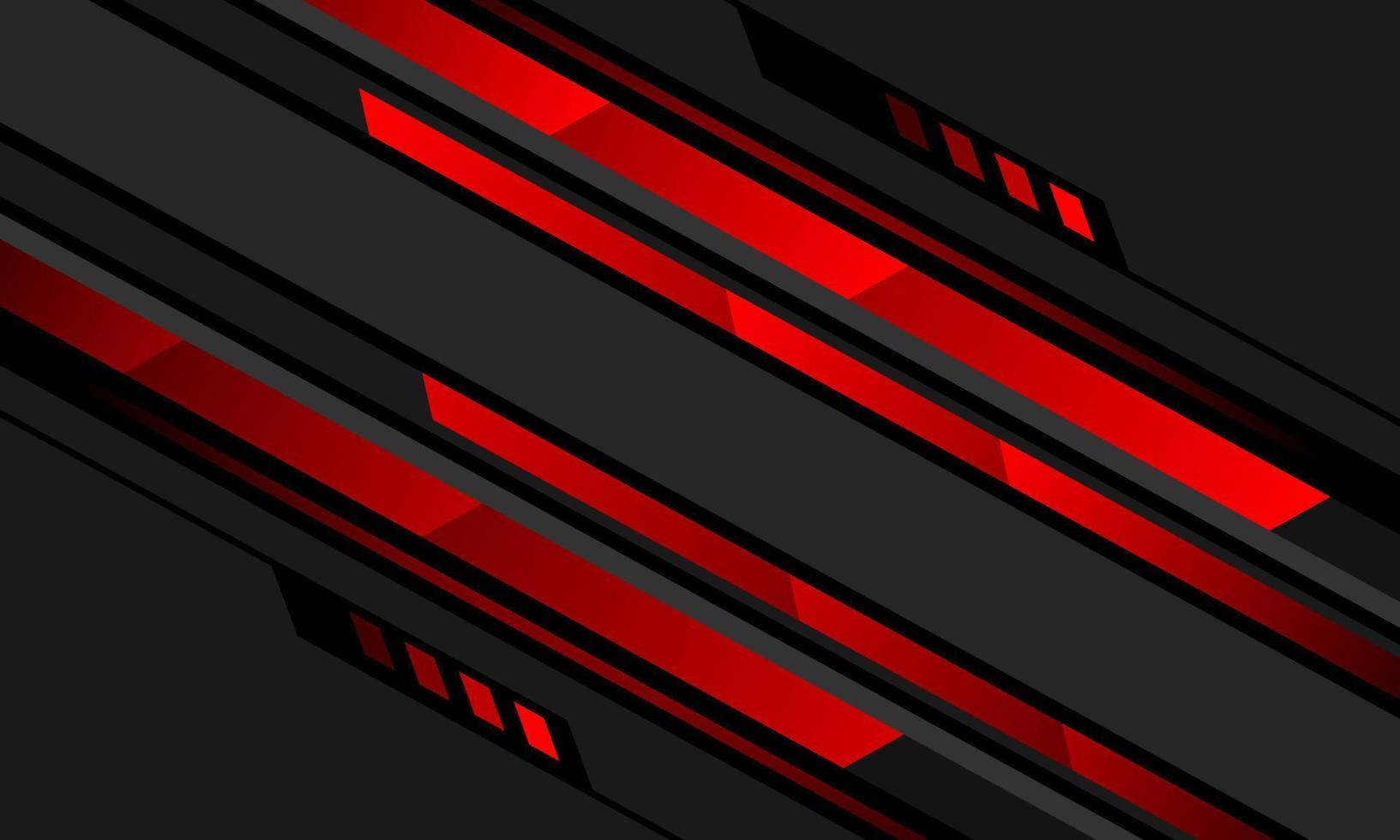 abstrakte rote Neonlichtlinie geometrischer cyberdynamischer Schrägstrich auf grauem schwarzem Schaltungsdesign moderner futuristischer Technologiehintergrundvektor vektor