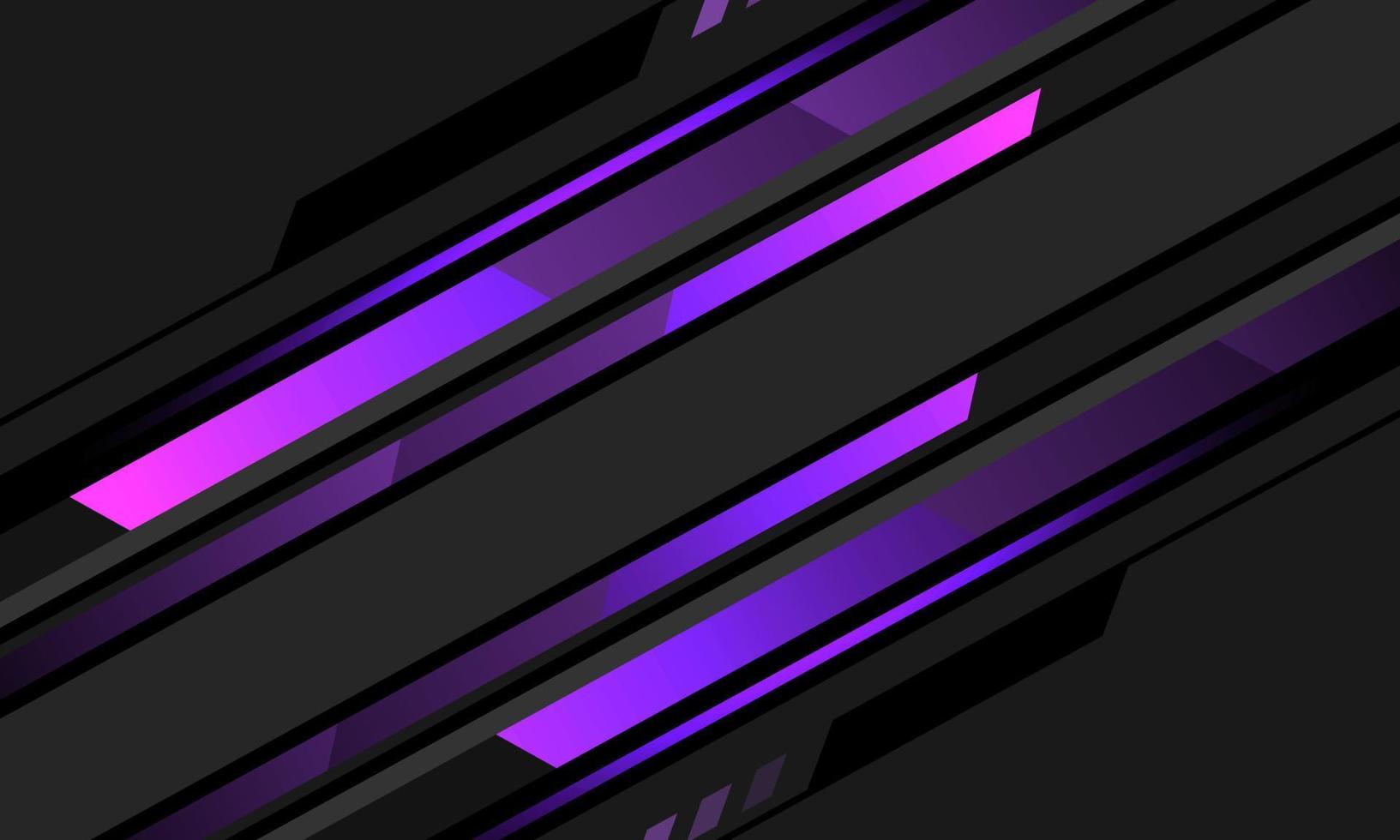 abstrakte lila Neonlichtlinie geometrischer cyberdynamischer Schrägstrich auf grauem schwarzem Schaltungsdesign moderner futuristischer Technologiehintergrund vektor