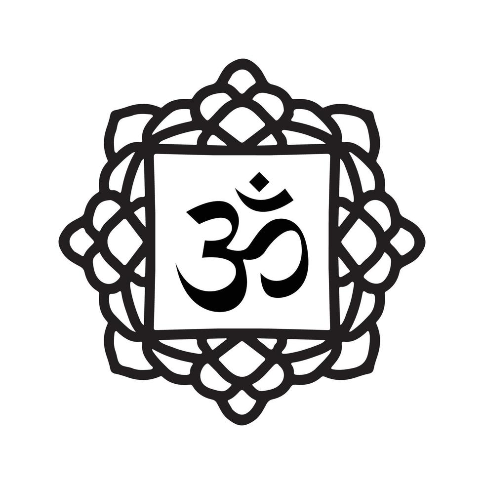 about hindu religiös symbol med fyrkant mandala vektor