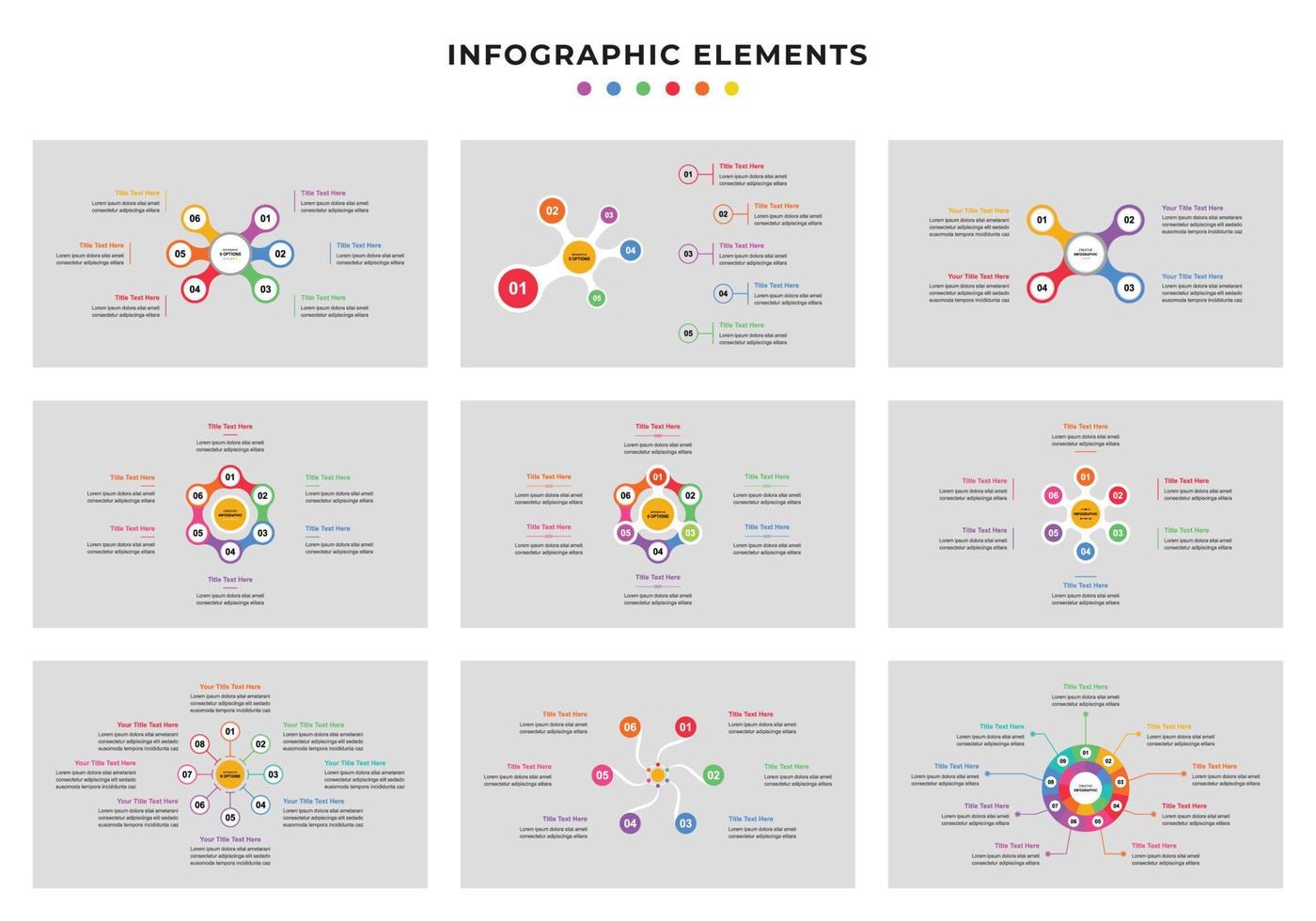 bunte infografik-elementsammlung vektor