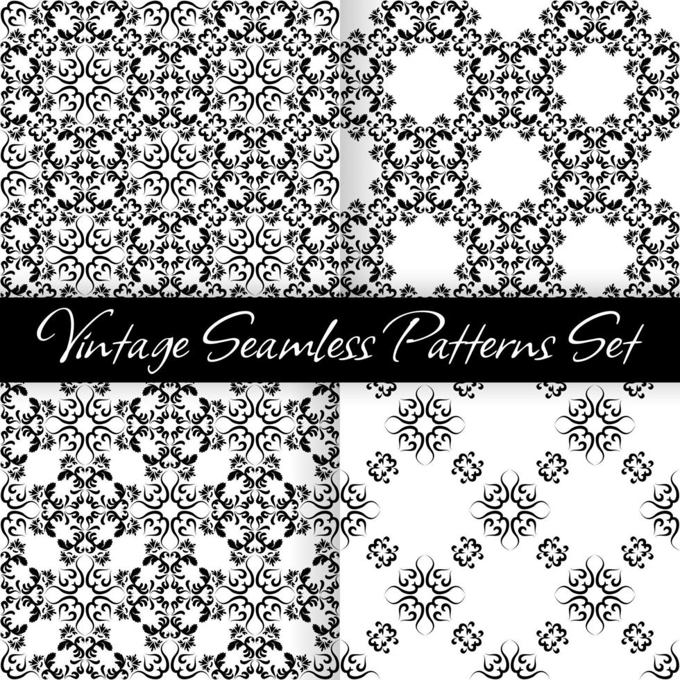 uppsättning av dekorativ mallar med svart och vit ornament. sömlös mönster i orientalisk stil för Hem dekor. svart och vit. vektor illustration.