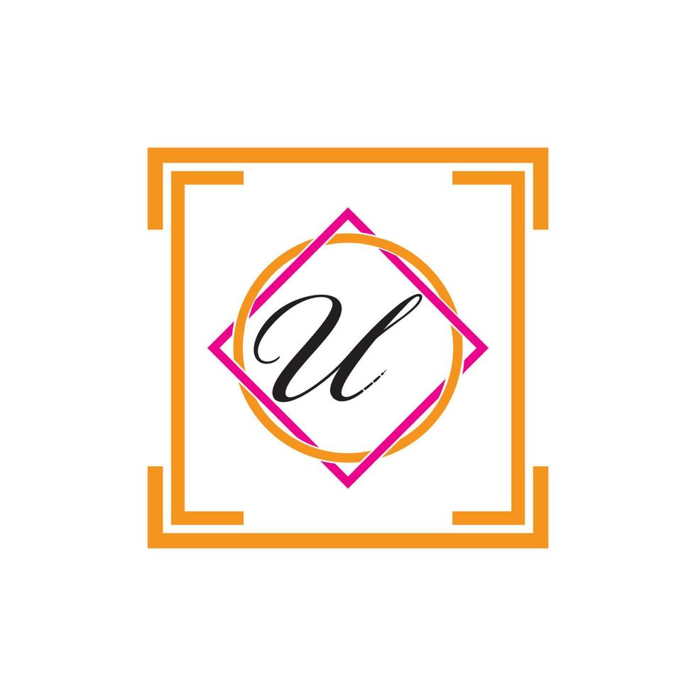brev u företag företags- abstrakt enhet vektor logotyp design mall