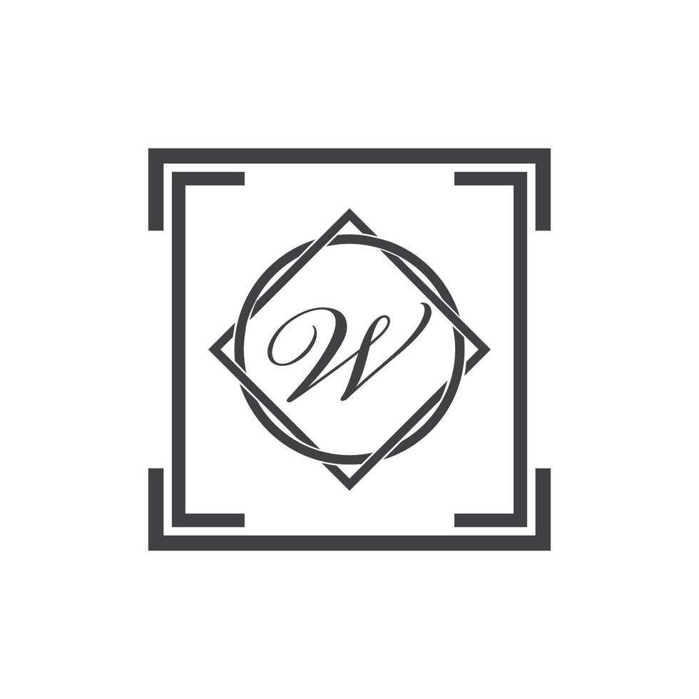 brev w företag företags- abstrakt enhet vektor logotyp design mall
