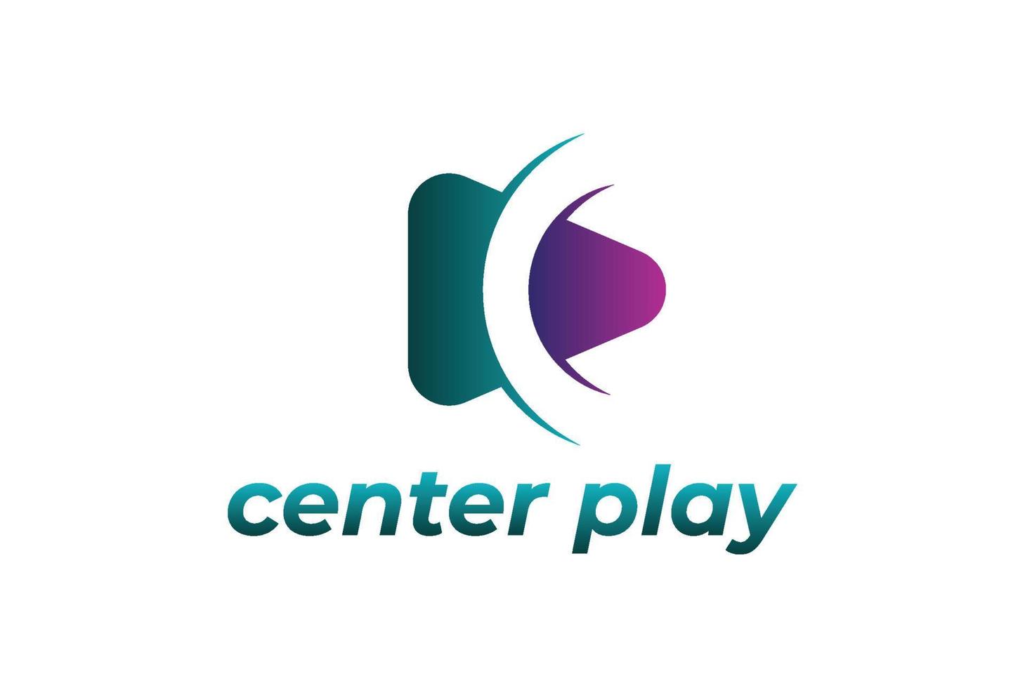triangel spela knapp med brev c för appar spela video musik film Centrum logotyp design vektor