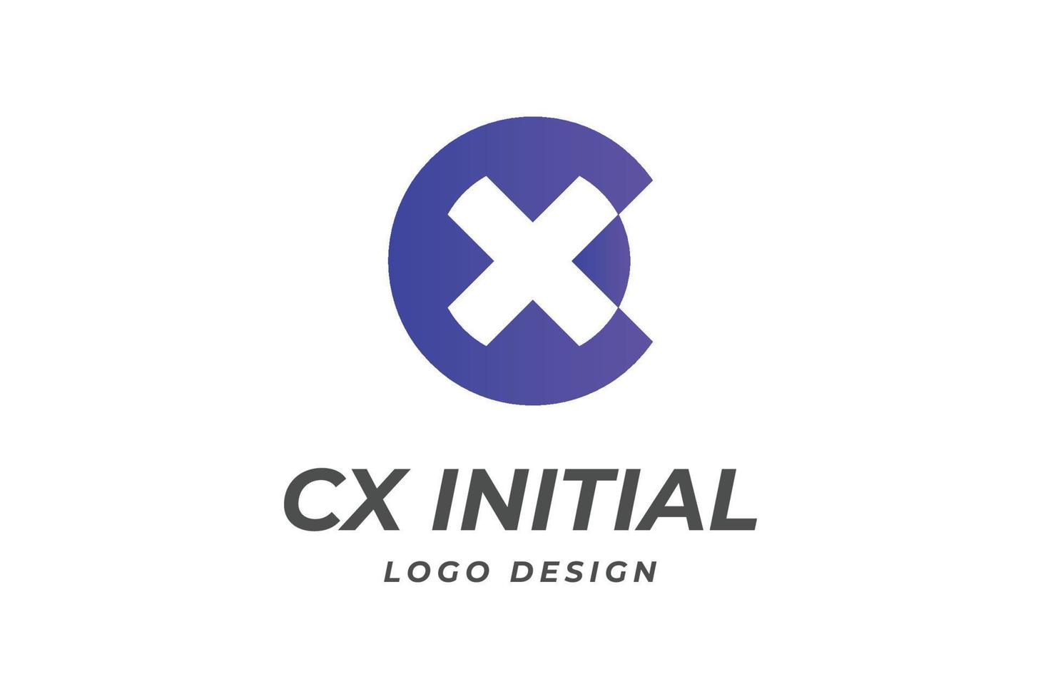 enkel minimalistisk modern cirkulär brev cx xc logotyp design vektor