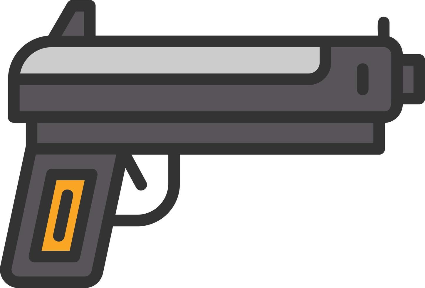 pistol linje fylld ikon vektor