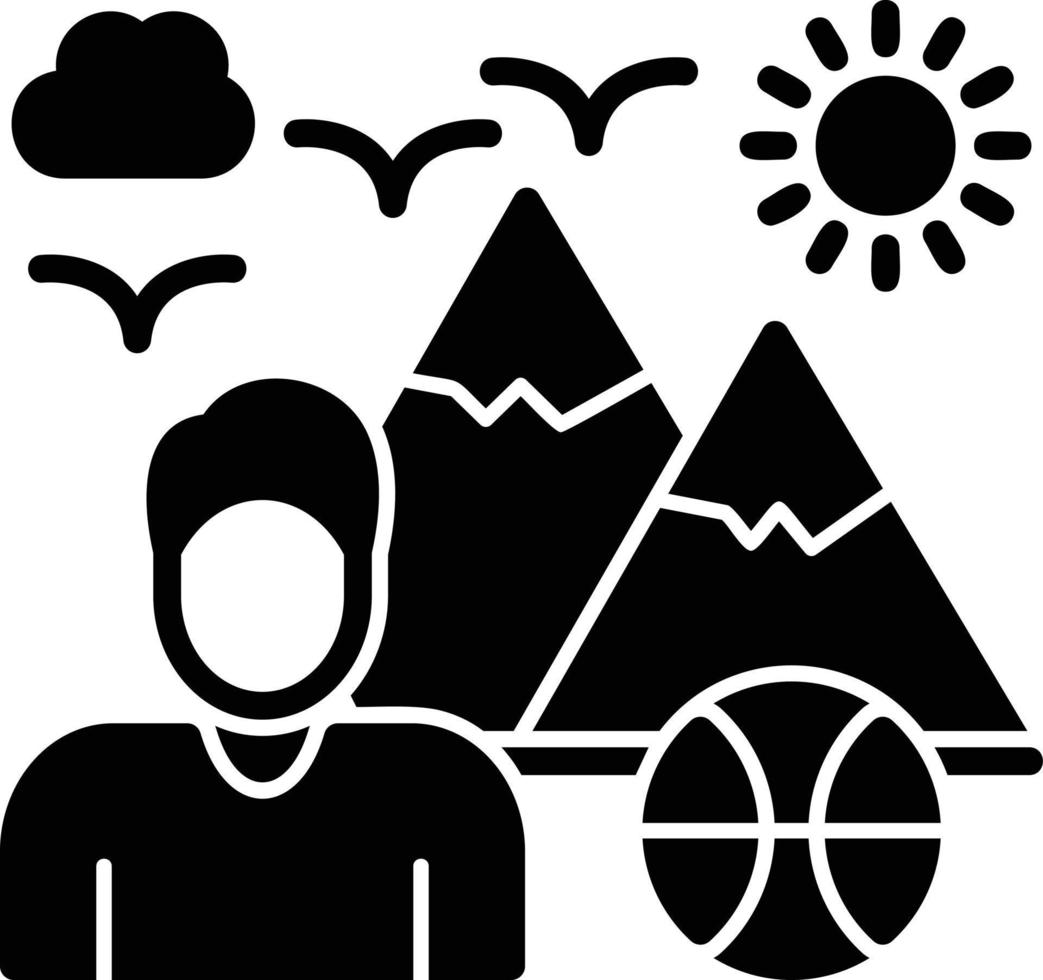 Glyphen-Symbol für Sport und Abenteuer vektor