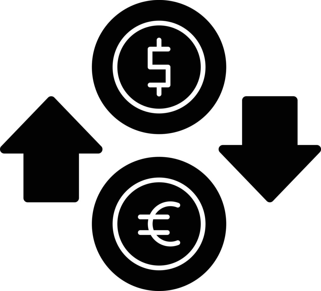 Währungsumtausch-Glyphe-Symbol vektor
