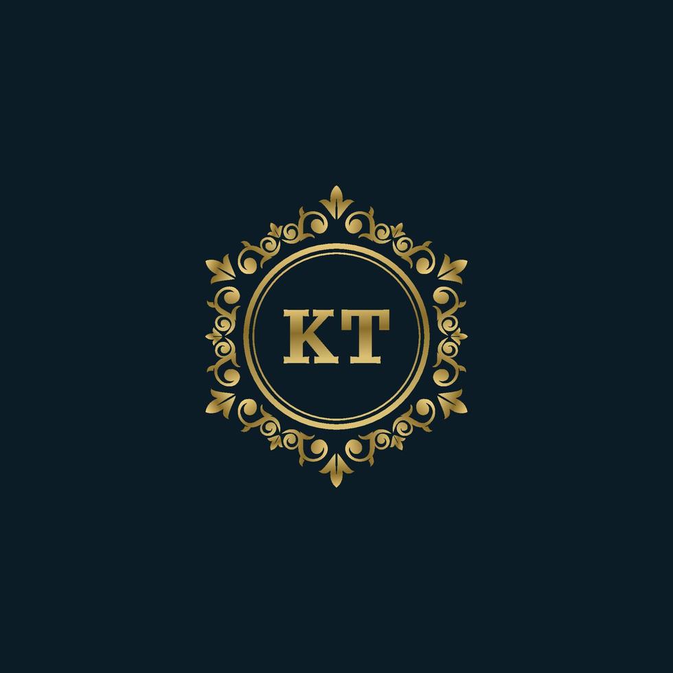 Buchstabe kt-Logo mit luxuriöser Goldvorlage. Eleganz-Logo-Vektorvorlage. vektor