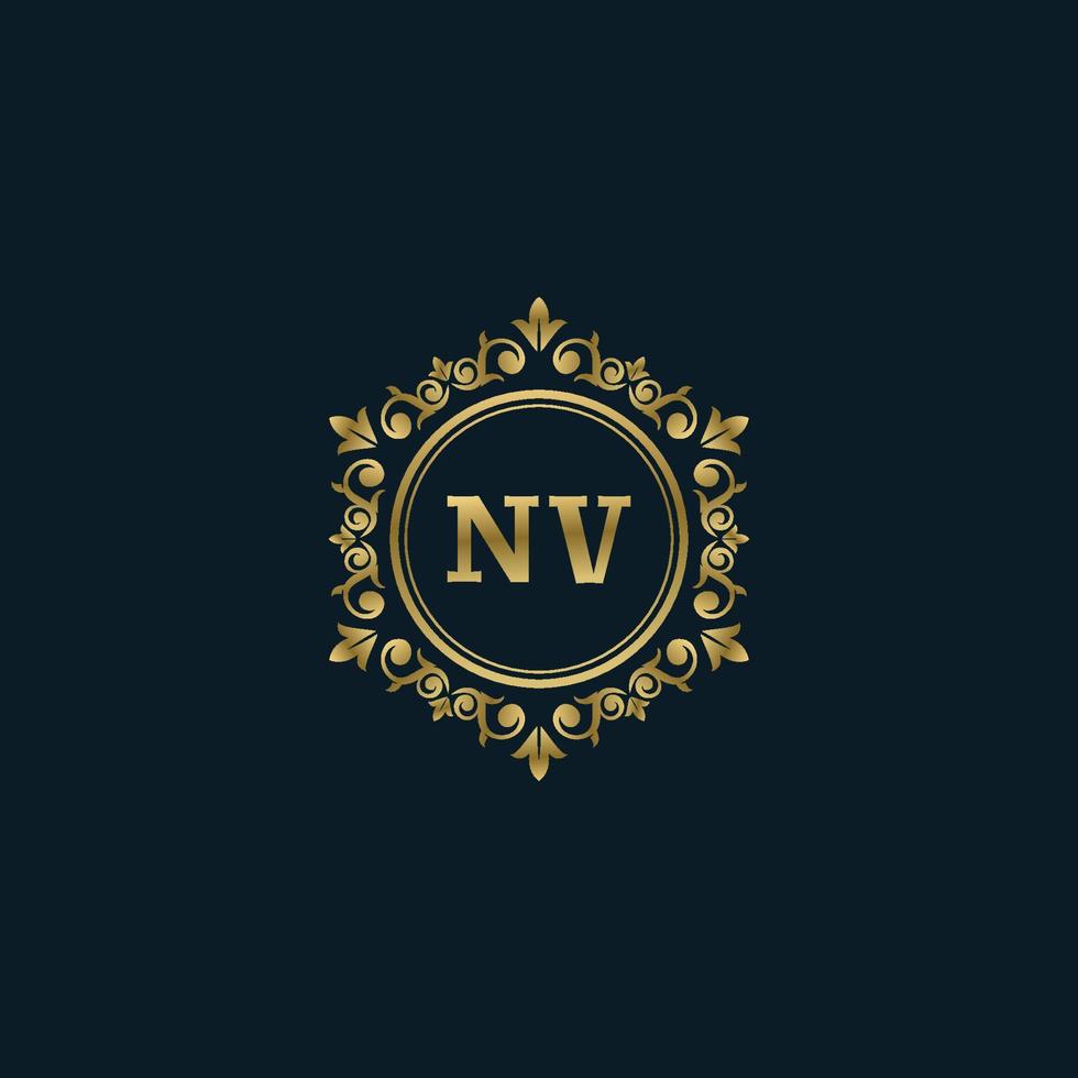 Buchstabe nv-Logo mit luxuriöser Goldvorlage. Eleganz-Logo-Vektorvorlage. vektor