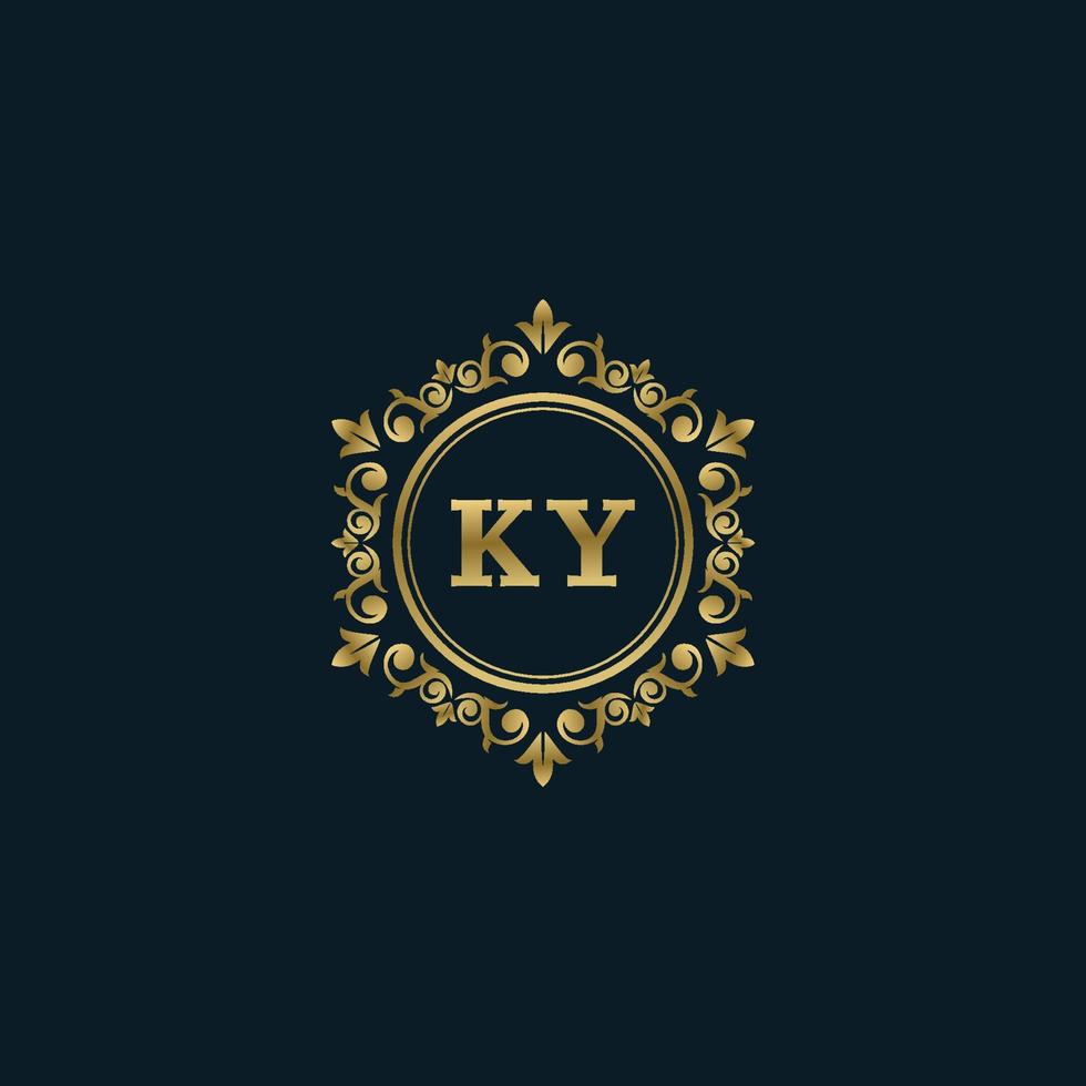 buchstabe ky logo mit luxusgoldvorlage. Eleganz-Logo-Vektorvorlage. vektor