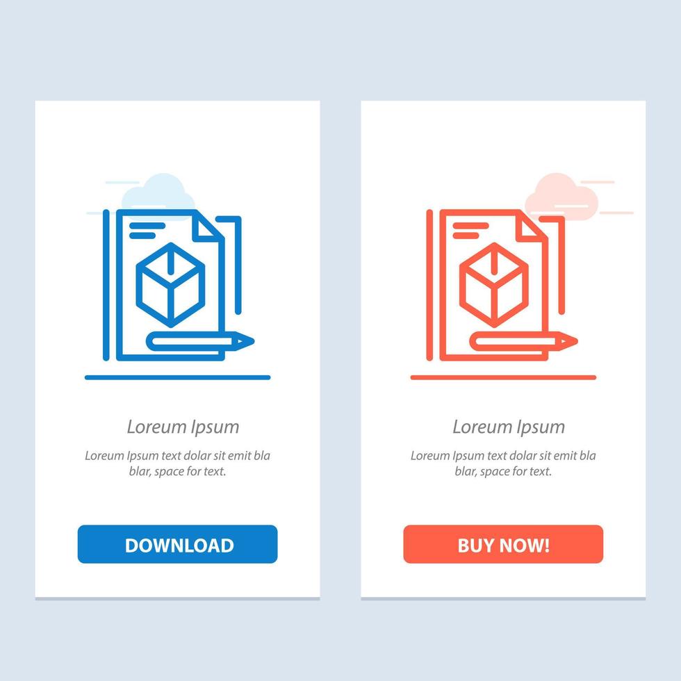 file box bleistift technologie blau und rot jetzt herunterladen und kaufen web-widget-kartenvorlage vektor