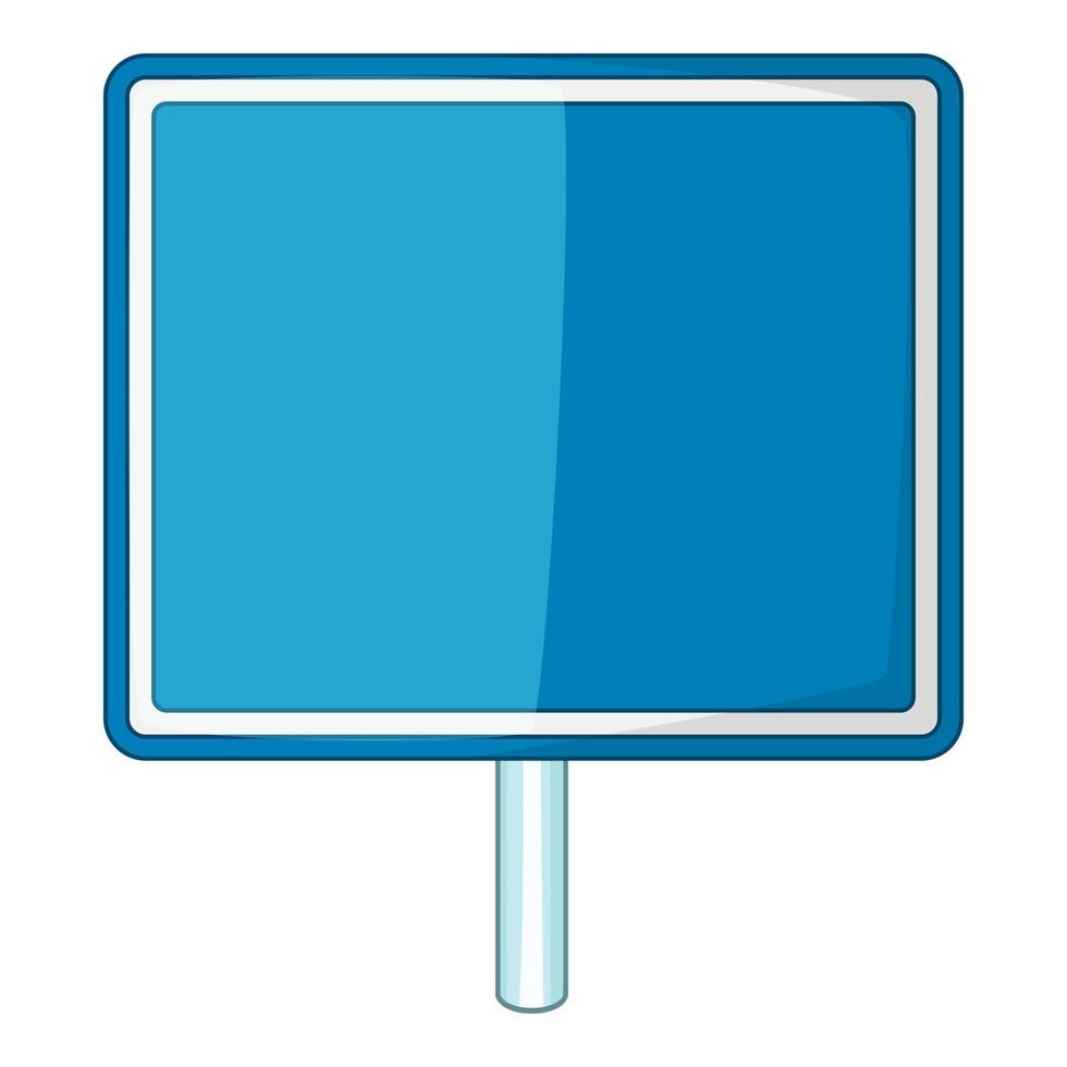 leeres blaues Straßenschild-Symbol, Cartoon-Stil vektor