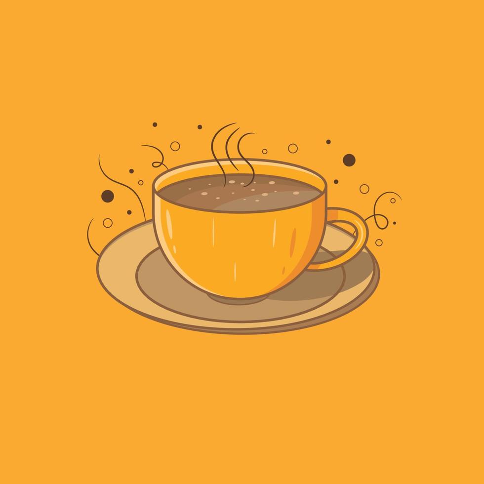 flaches design der kaffeetasse vektor