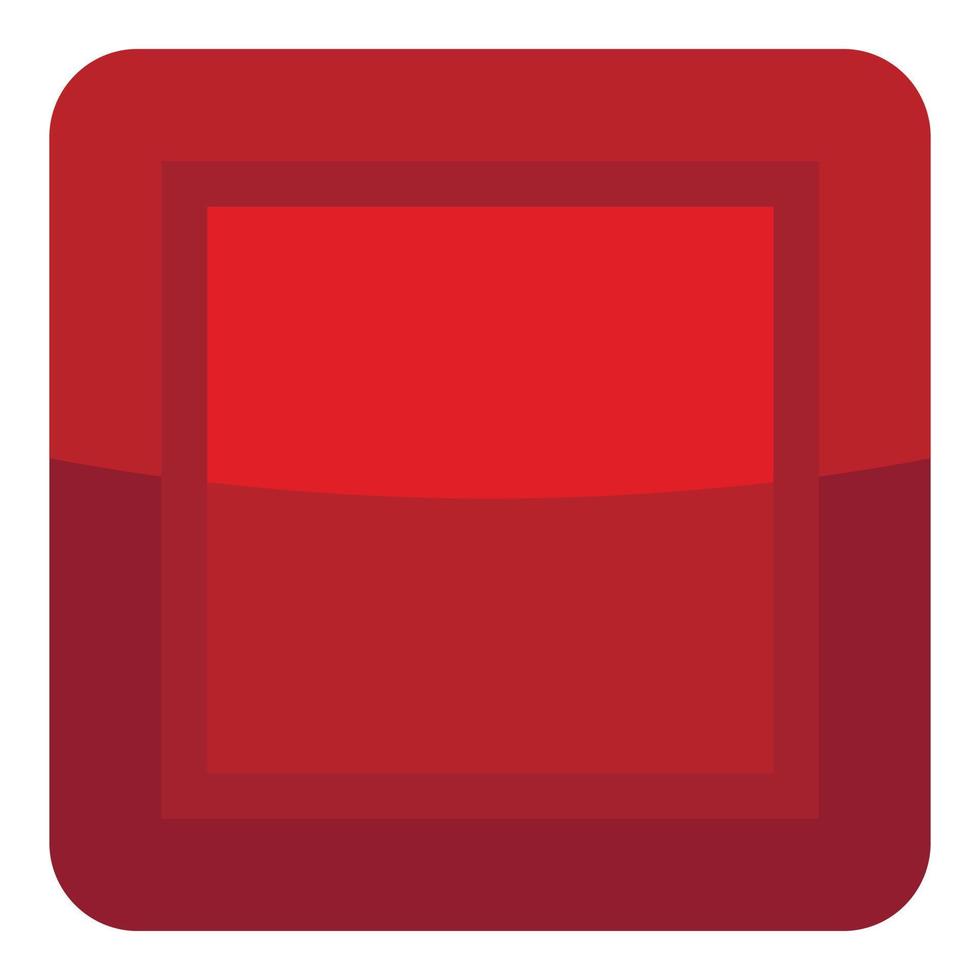 röd knapp ikon, tecknad serie stil vektor