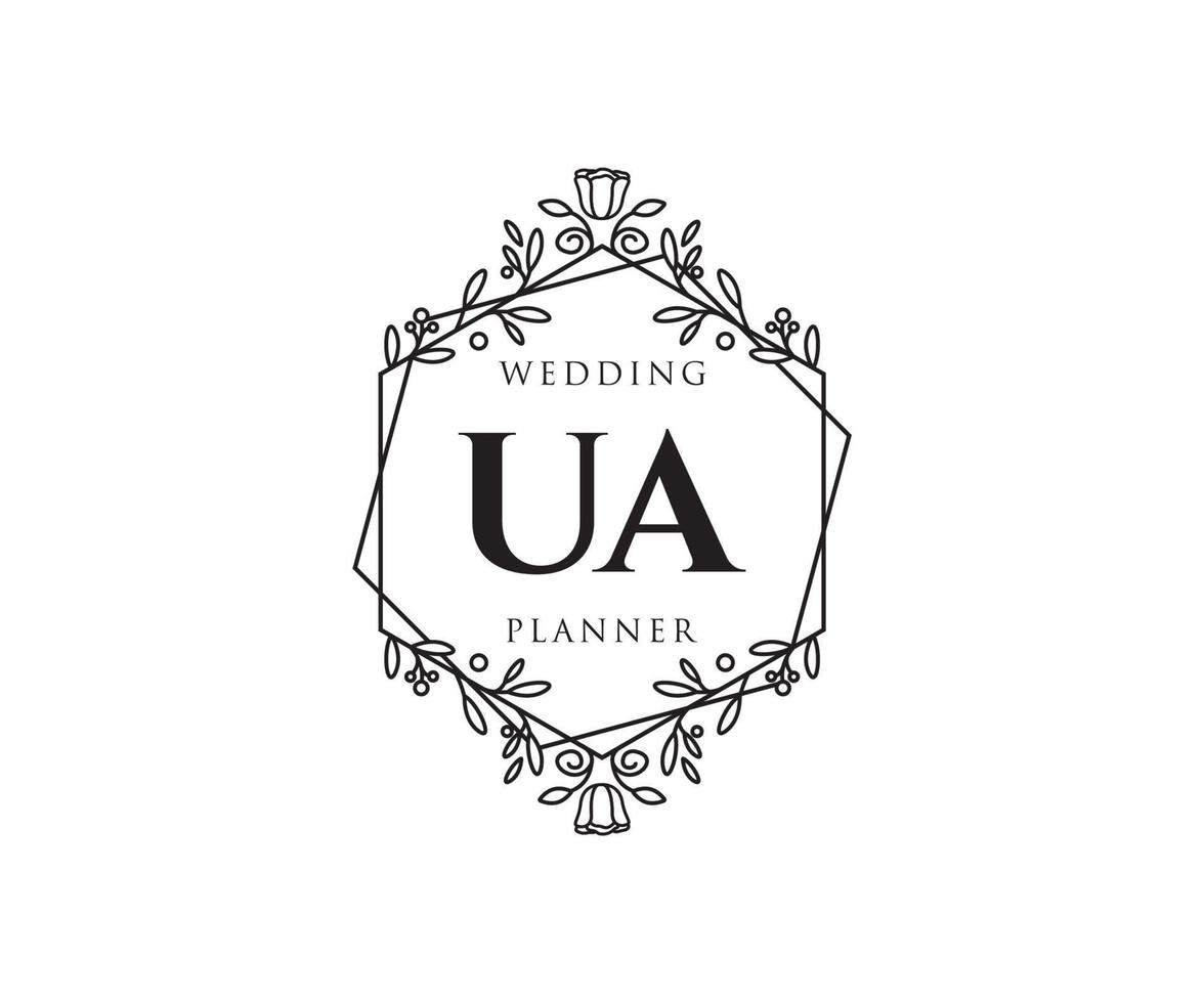 u initialen brief hochzeit monogramm logos sammlung, handgezeichnete moderne minimalistische und florale vorlagen für einladungskarten, save the date, elegante identität für restaurant, boutique, café im vektor