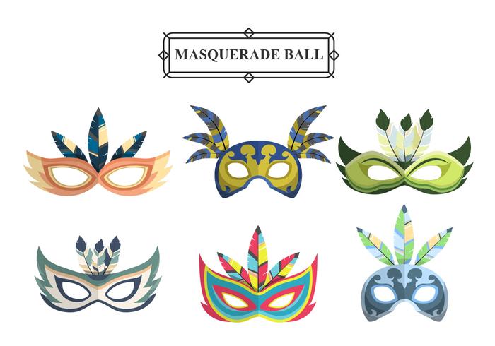 Bunte Maskerade Karnevals-Masken Vector Set