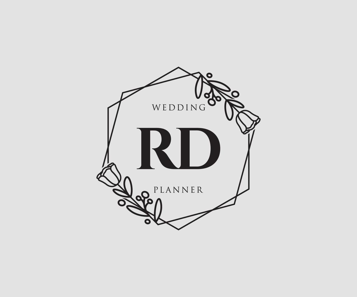 första rd feminin logotyp. användbar för natur, salong, spa, kosmetisk och skönhet logotyper. platt vektor logotyp design mall element.