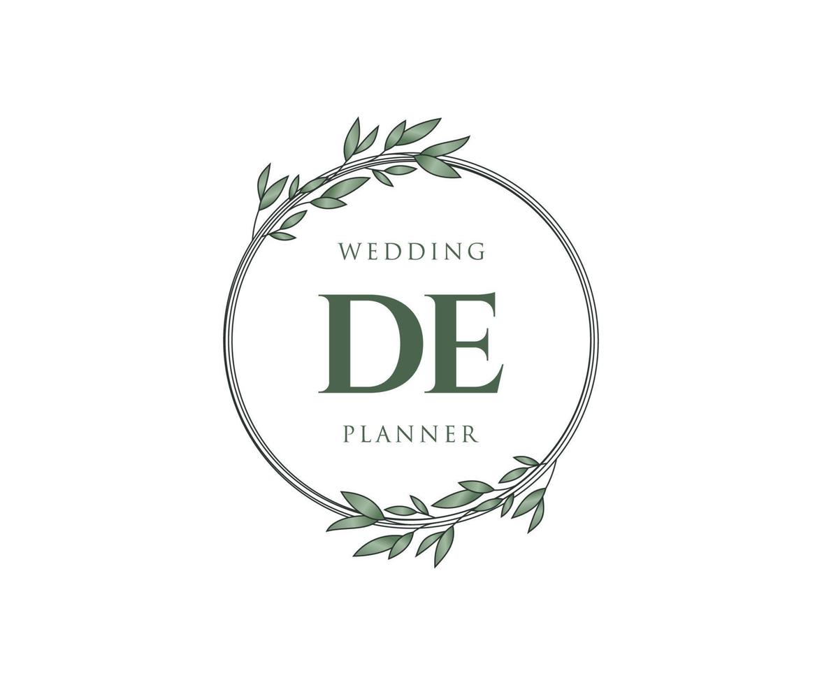 de initials brief hochzeitsmonogramm logos sammlung, handgezeichnete moderne minimalistische und florale vorlagen für einladungskarten, save the date, elegante identität für restaurant, boutique, café im vektor