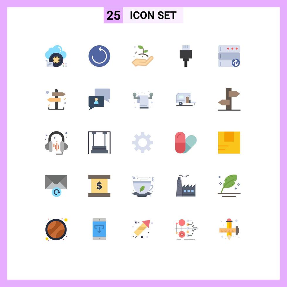 modern uppsättning av 25 platt färger och symboler sådan som företag server tillväxt databas enheter redigerbar vektor design element