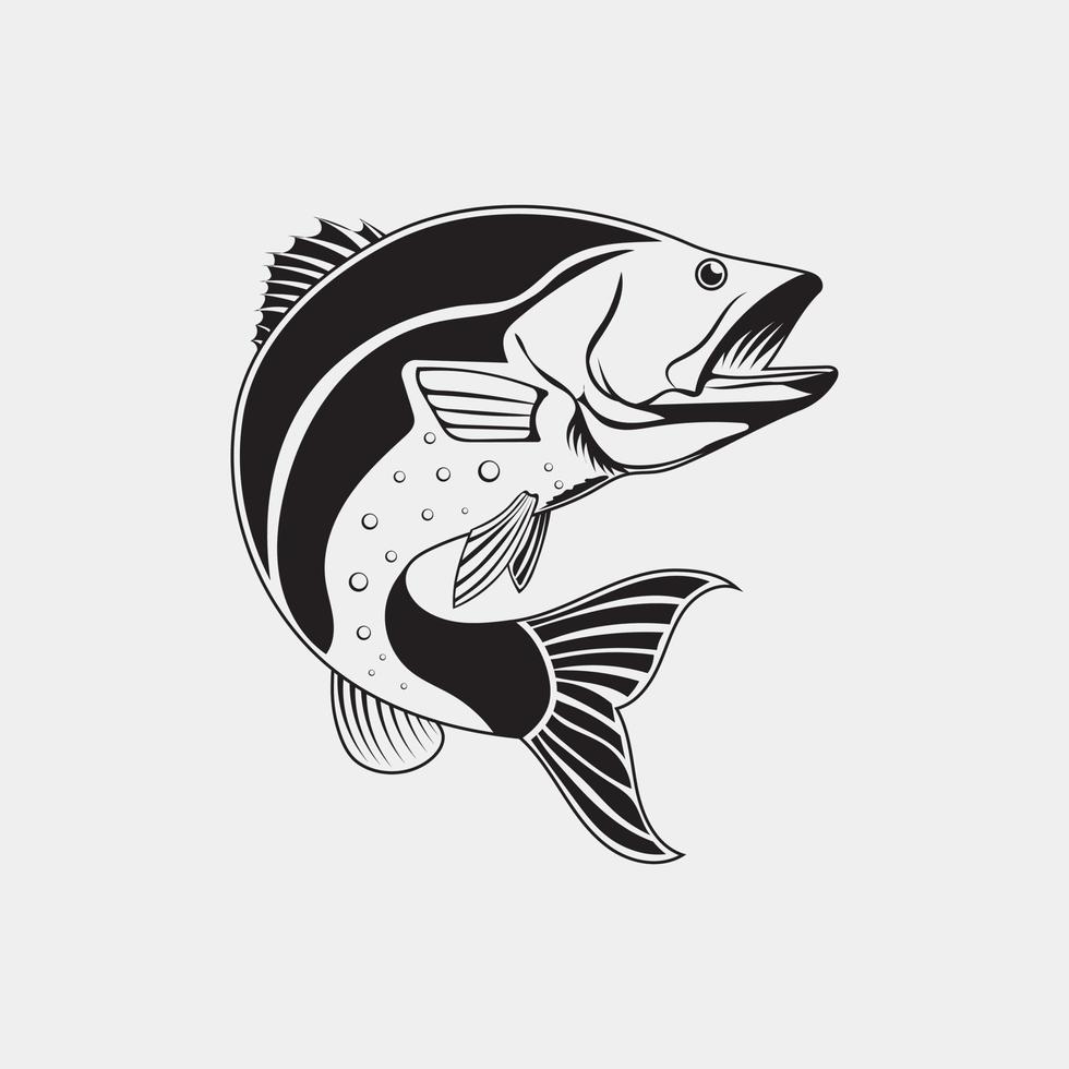 springender Fisch Vektor-Illustration Bass-Fischen vektor