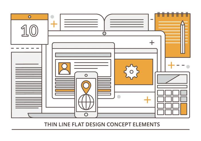 Gratis Flat Linear Vector Digital Media Illustration