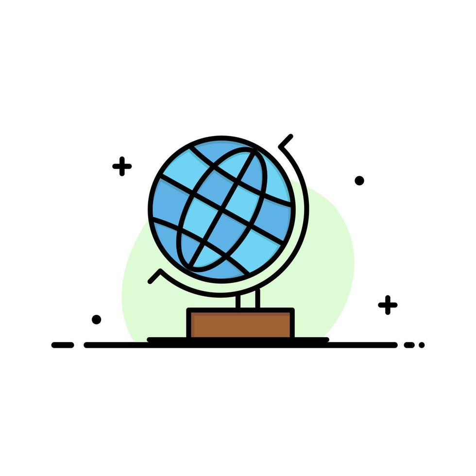 Welt Büro Globus Web Business flache Linie gefüllt Symbol Vektor Banner Vorlage