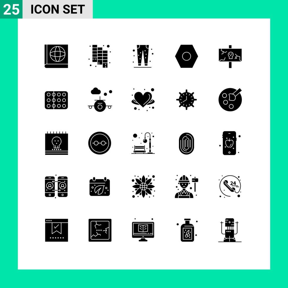 Stock Vector Icon Pack mit 25 Zeilenzeichen und Symbolen für Partyurlaub Eid Halloween Benutzeroberfläche editierbare Vektordesign-Elemente