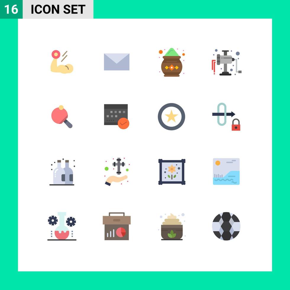 16 platt Färg begrepp för webbplatser mobil och appar tabell pong Färg kött kvarn redigerbar packa av kreativ vektor design element