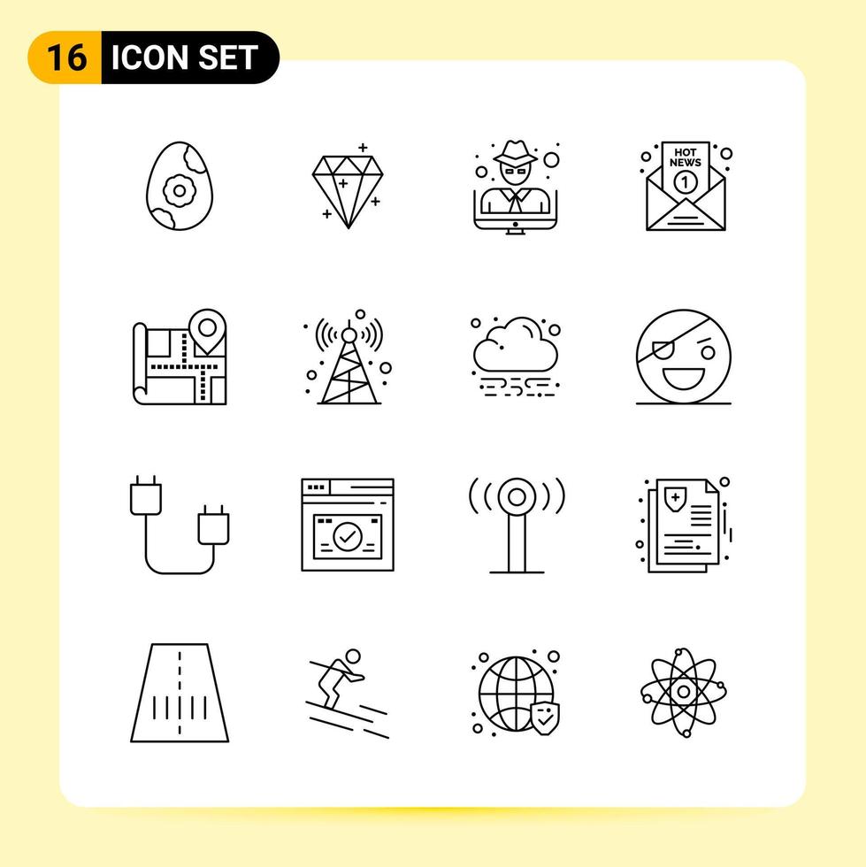 16 kreativ ikoner för modern hemsida design och mottaglig mobil appar 16 översikt symboler tecken på vit bakgrund 16 ikon packa kreativ svart ikon vektor bakgrund