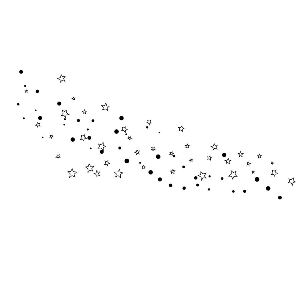 Linie aus Punkten und Sternen auf weißem Hintergrund. element für lodo, design, arbeit vektor