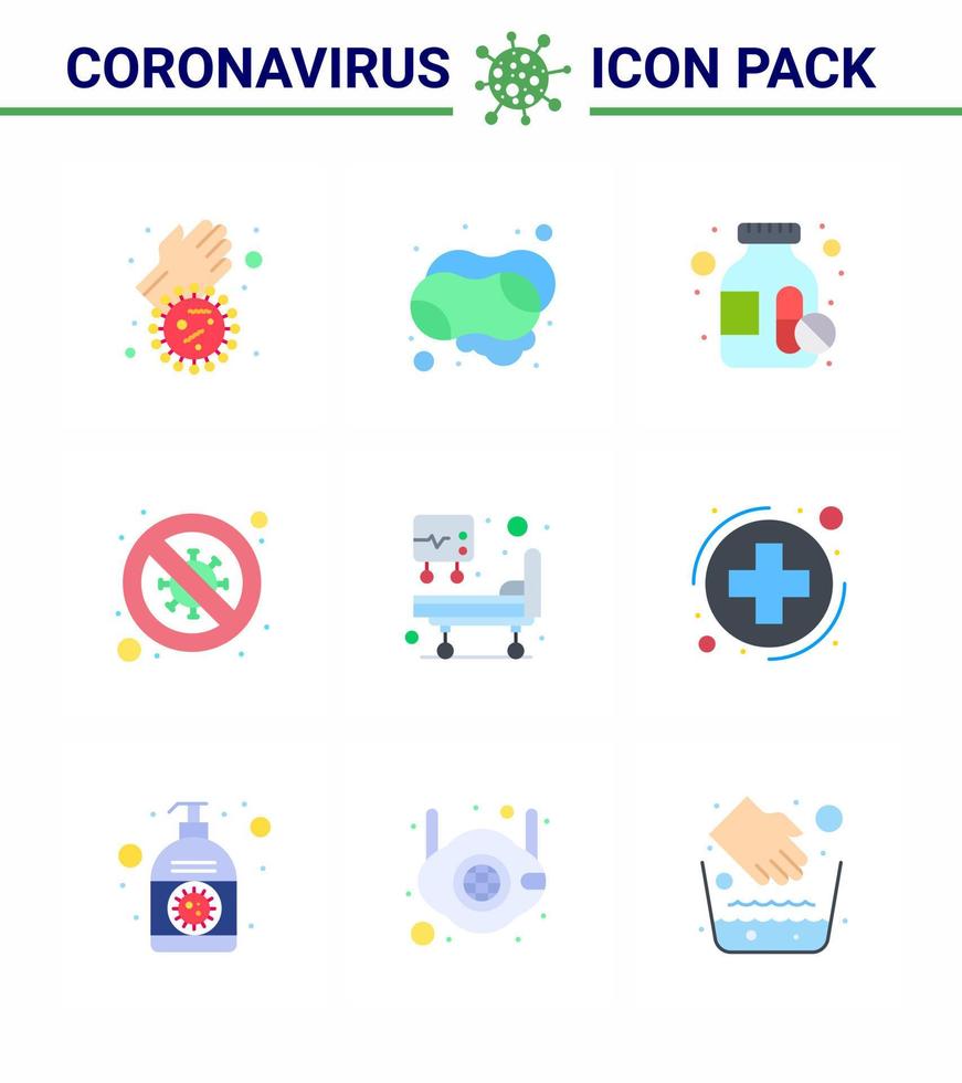 enkel uppsättning av covid19 skydd blå 25 ikon packa ikon inkluderad sjukhus säng forskare läkemedel Nej diagnos viral coronavirus 2019 nov sjukdom vektor design element