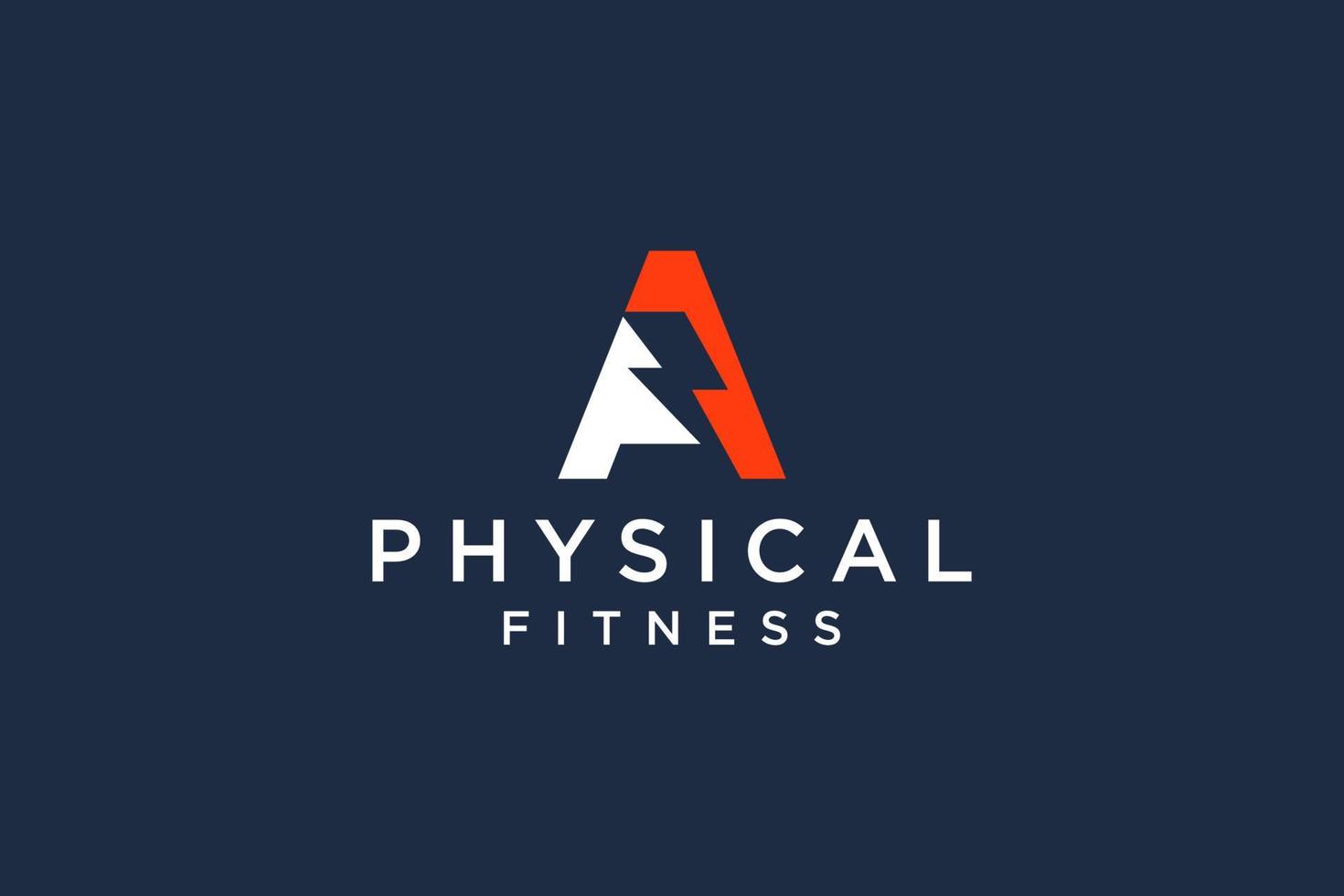 Alphabetbuchstabe a für Fitness-Logo-Vektor-Icon-Design und Langhantel-Fitnessstudio-Logo-Design vektor