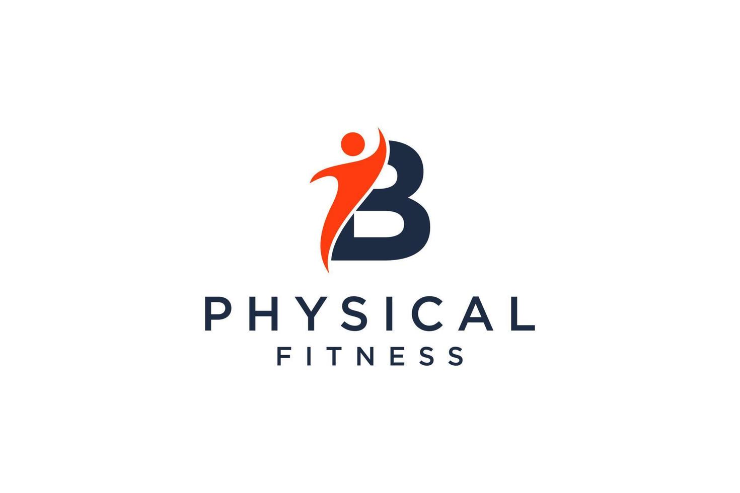 Buchstabe b für Fitness-Logo-Vektor-Icon-Design und Langhantel-Fitnessstudio-Logo-Design vektor