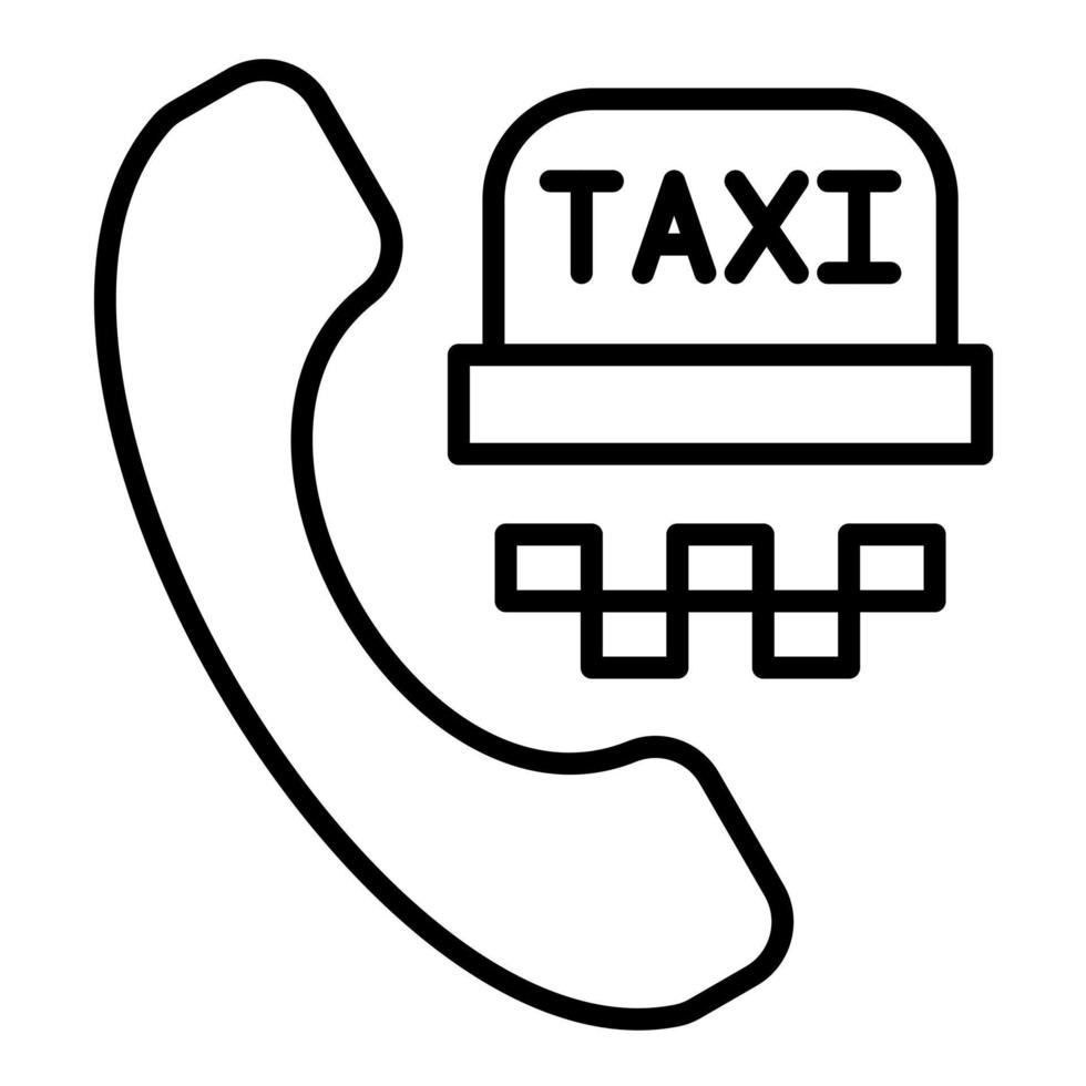 ring upp taxi linje ikon vektor