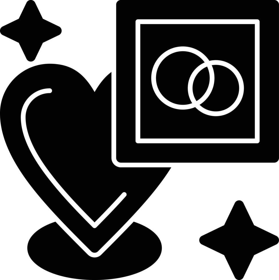 Glyphen-Symbol für den Hochzeitsort vektor