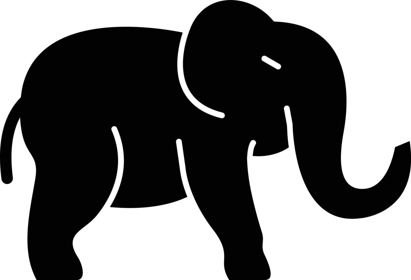elefant glyf ikon vektor