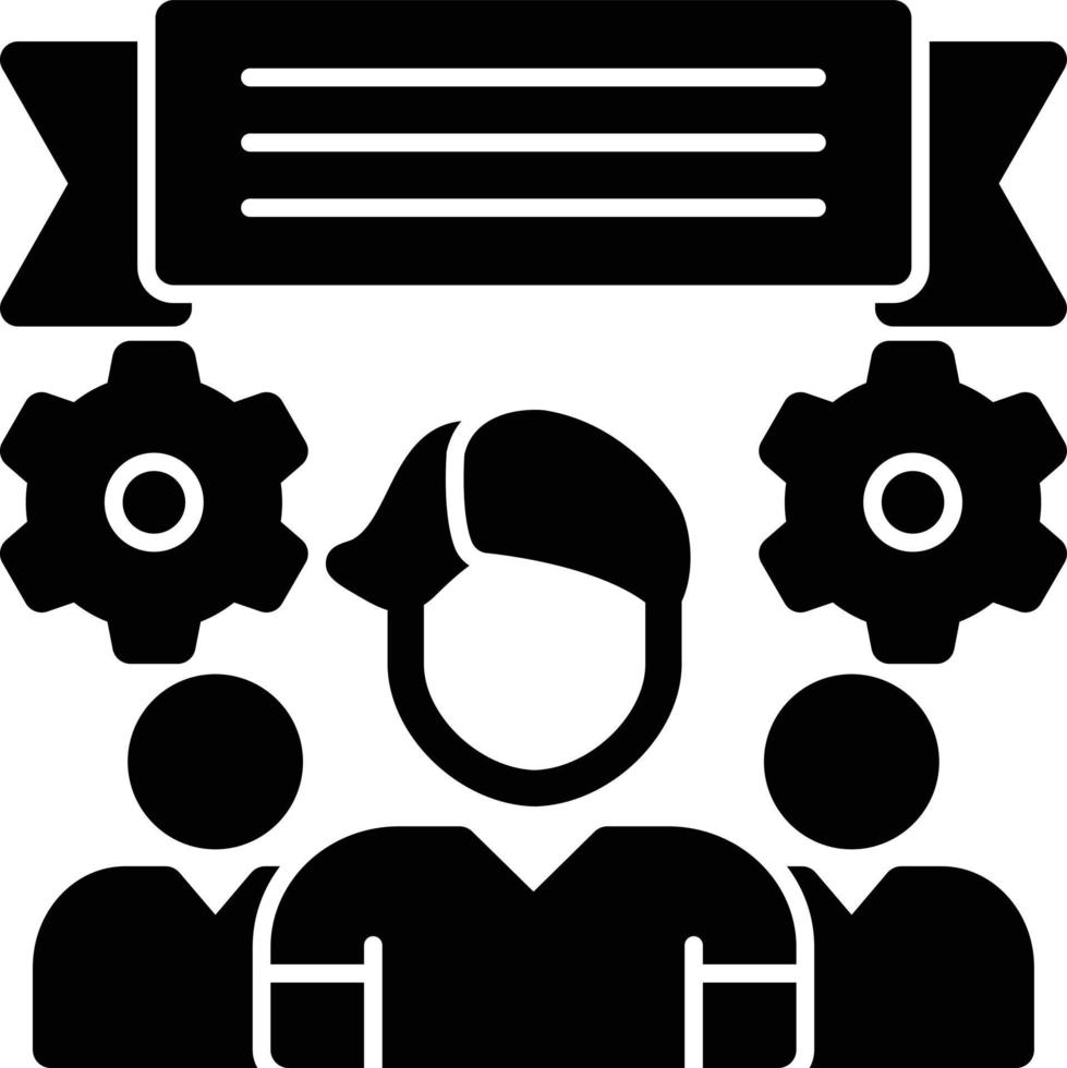 Symbol für Teamwork-Glyphe vektor