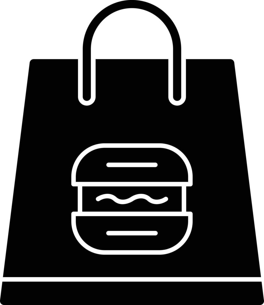 lunch väska glyf ikon vektor