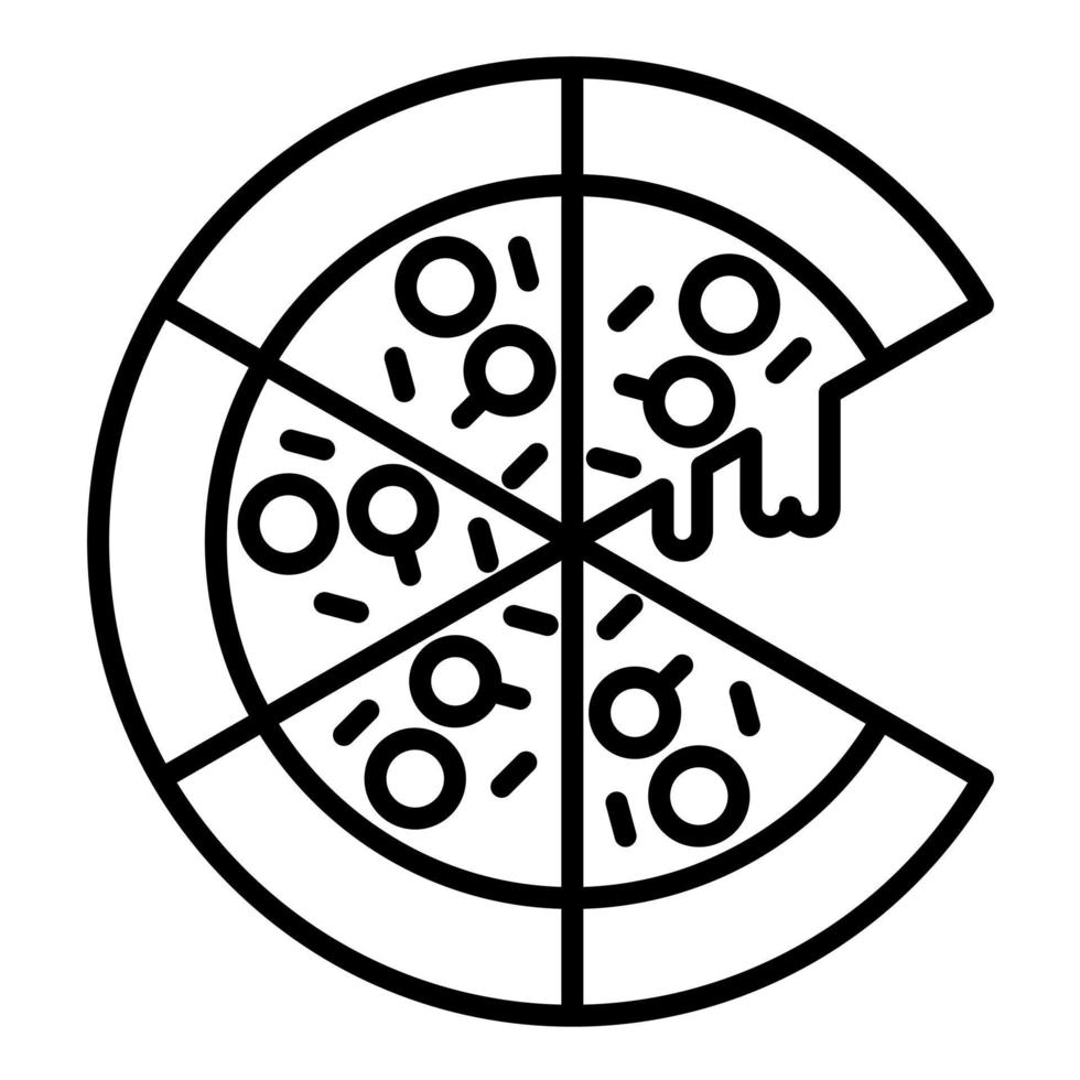 pizza linje ikon vektor