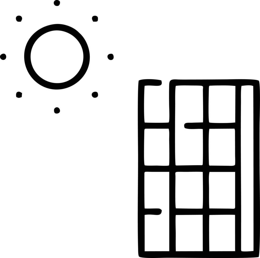 Sonnensymbol auf weißem Hintergrund, Illustration des Sonnensymbolsymbols in Schwarz auf weißem Hintergrund vektor